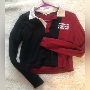 Vans collard cropped size small shirt